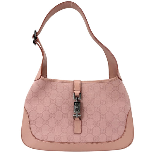 GUCCI グッチ ハンドバッグ ジャッキー 001 3735 GGキャンバス レザー ピンク シルバー金具 レディース【中古品】