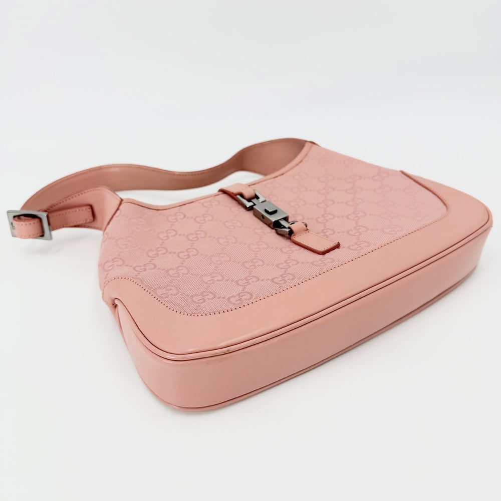 GUCCI グッチ ハンドバッグ ジャッキー 001 3735 GGキャンバス レザー ピンク シルバー金具 レディース【中古品】