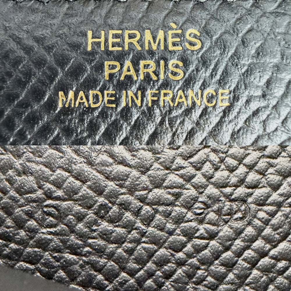 HERMES エルメス 長財布 ケリーウォレットミディアム 折り財布 D刻印 ヴォーエプソン ブラック 黒 ゴールド金具 レディース 2019年【中古品】