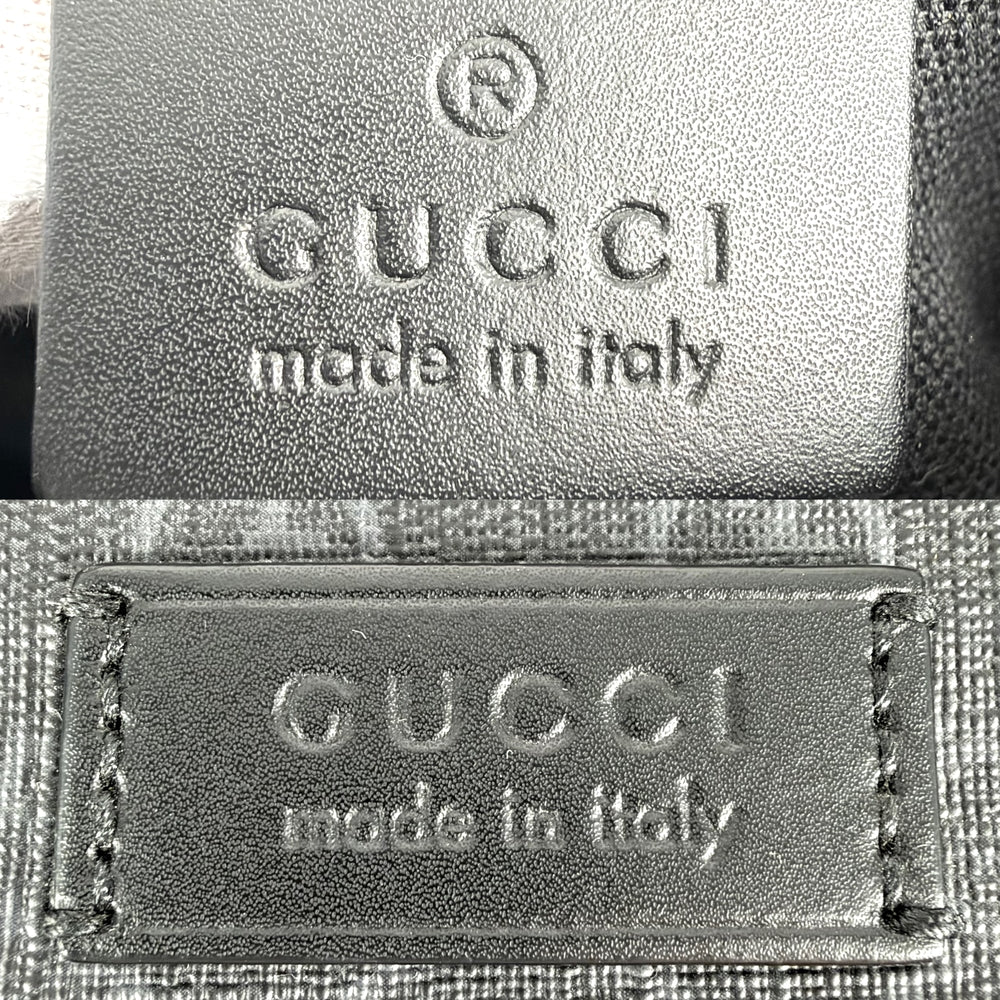 GUCCI グッチ ウエストバッグ スモール ベルトバッグ ボディバッグ ウェブストライプ 474293 GGスプリームキャンバス レザー ブラック 黒 シルバー金具 メンズ【中古品】