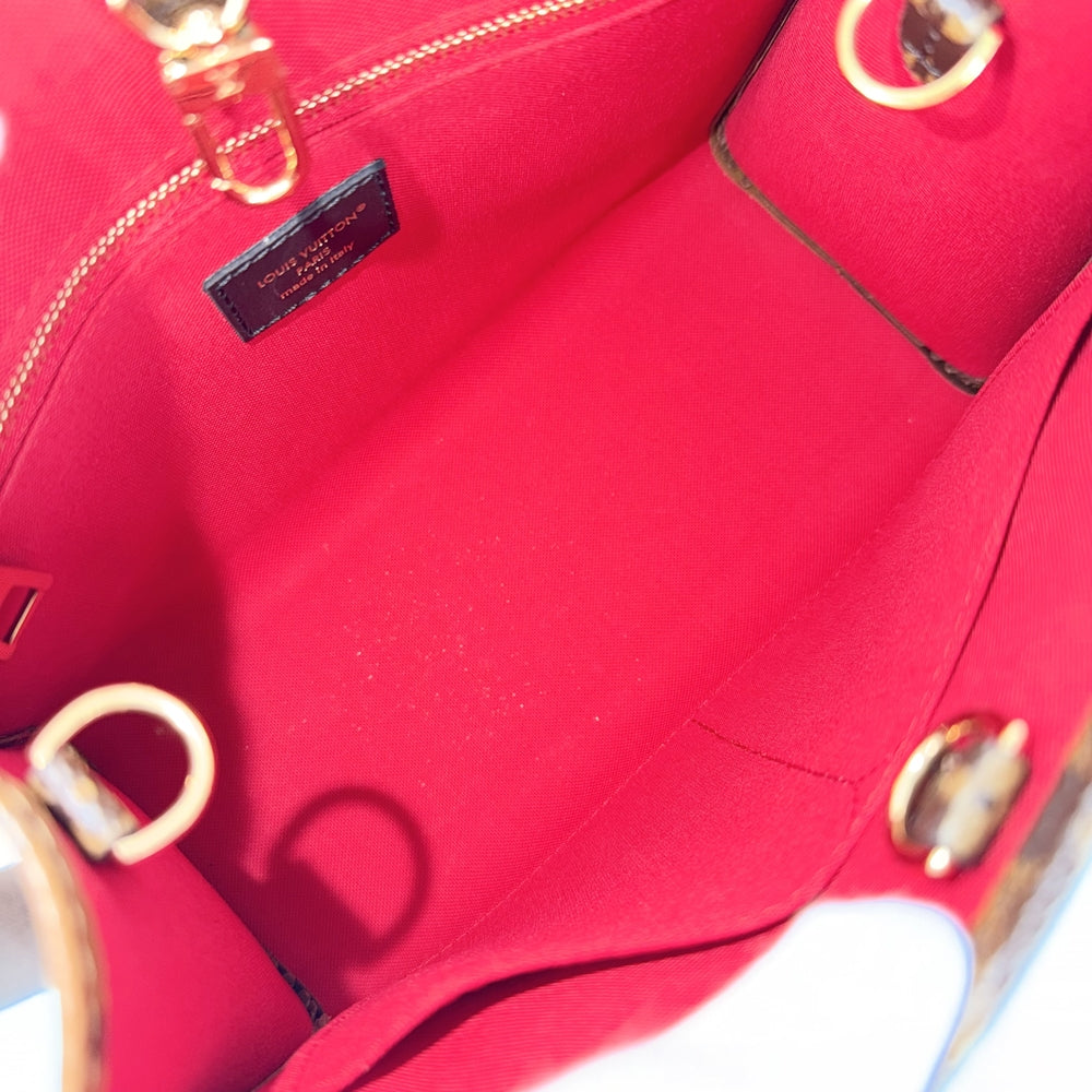 LOUIS VUITTON ルイヴィトン 2WAY モノグラムリバース オンザゴーPM ハンドバッグ ショルダーバッグ M46373 モノグラムキャンバス ブラウン 茶 ゴールド金具 レディース【中古品】
