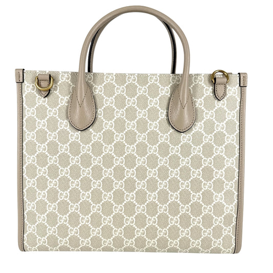 GUCCI グッチ 2WAY トートバッグ ショルダーバッグ 659983 GGスプリームキャンバス レザー ベージュ ゴールド金具 レディース【中古品】
