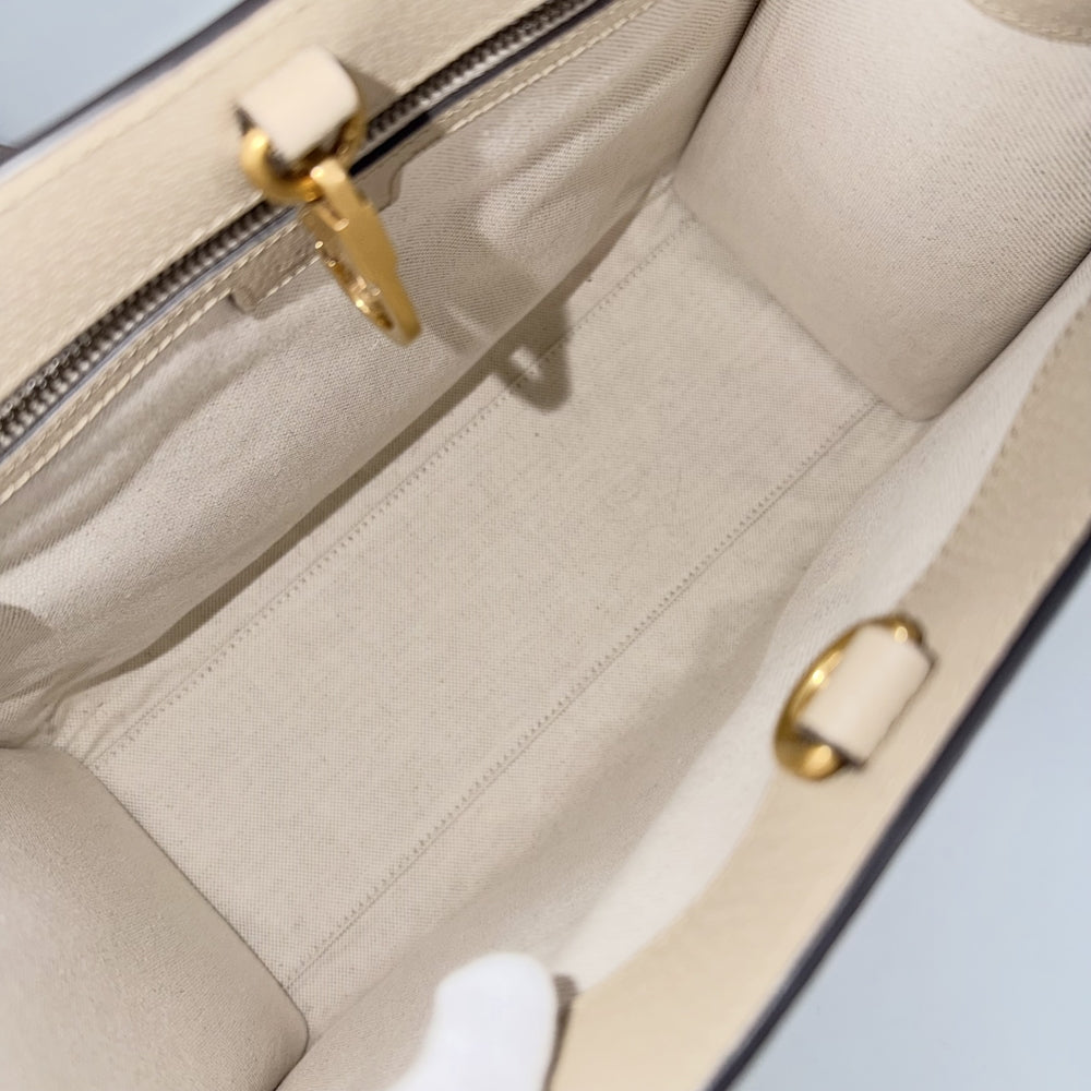 GUCCI グッチ 2WAY トートバッグ ショルダーバッグ 659983 GGスプリームキャンバス レザー ベージュ ゴールド金具 レディース【中古品】