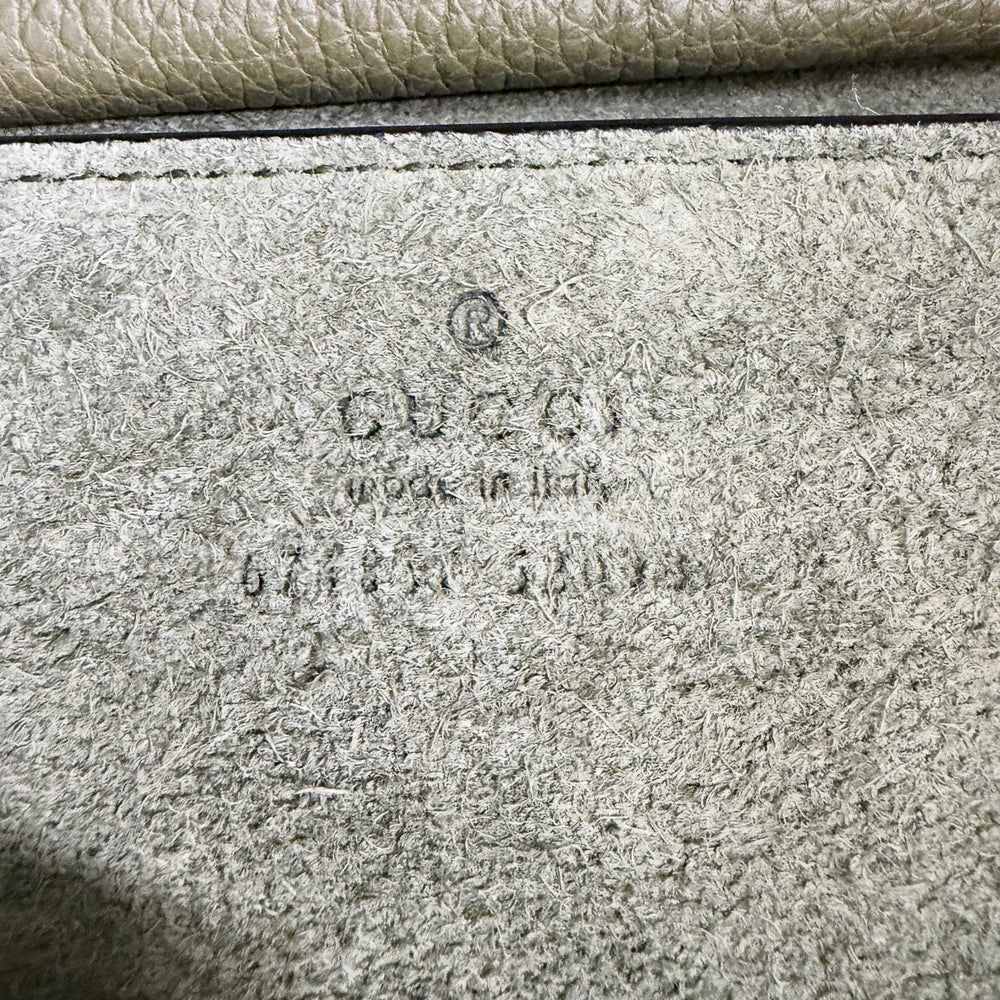 GUCCI グッチ 2WAY ラージ トートバッグ ショルダーバッグ 674837 レザー カーキ ゴールド金具 レディース【中古品】