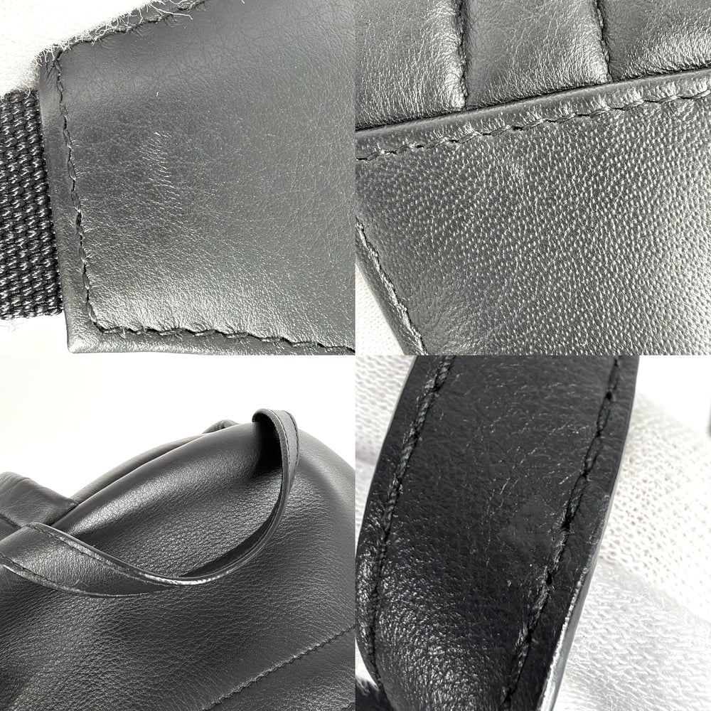 BALENCIAGA バレンシアガ リュック エブリデイ バックパック ロゴ 552374 レザー ブラック 黒 シルバー金具 メンズ【中古品】