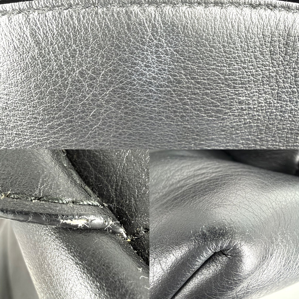 BALENCIAGA バレンシアガ リュック エブリデイ バックパック ロゴ 552374 レザー ブラック 黒 シルバー金具 メンズ【中古品】