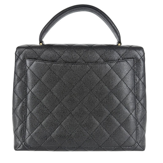 CHANEL シャネル ハンドバッグ マトラッセ ココマーク ターンロック トップハンドル A12397 キャビアスキン ブラック 黒 ゴールド金具 レディース【中古品】