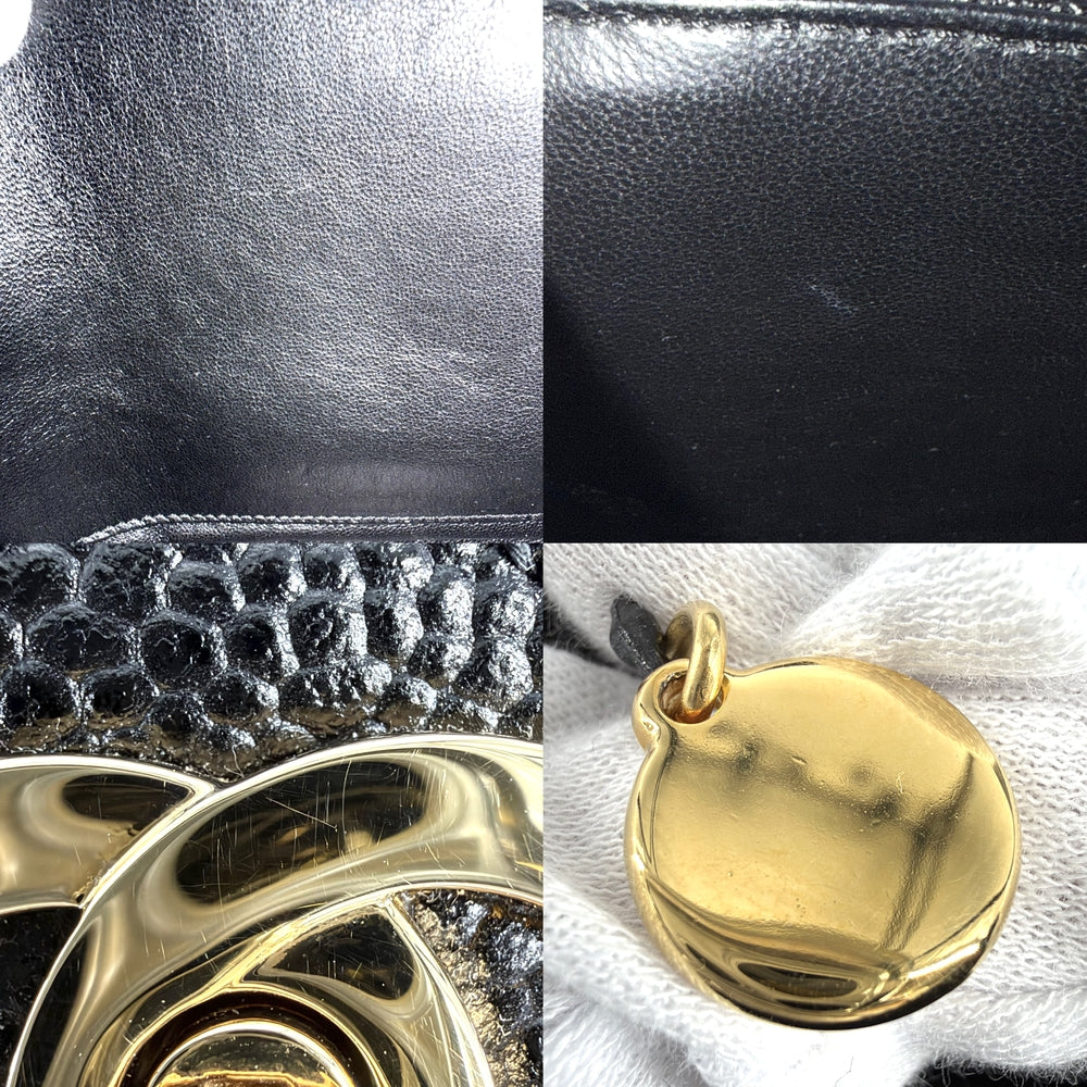 CHANEL シャネル ハンドバッグ マトラッセ ココマーク ターンロック トップハンドル A12397 キャビアスキン ブラック 黒 ゴールド金具 レディース【中古品】
