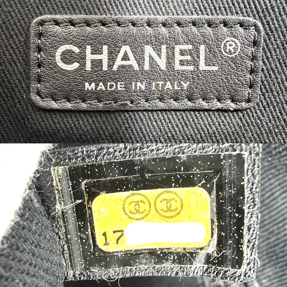 CHANEL シャネル ショルダーバッグ ダブルチェーン ココマーク キャビアスキン ブラック 黒 アンティークシルバー金具 レディース【中古品】