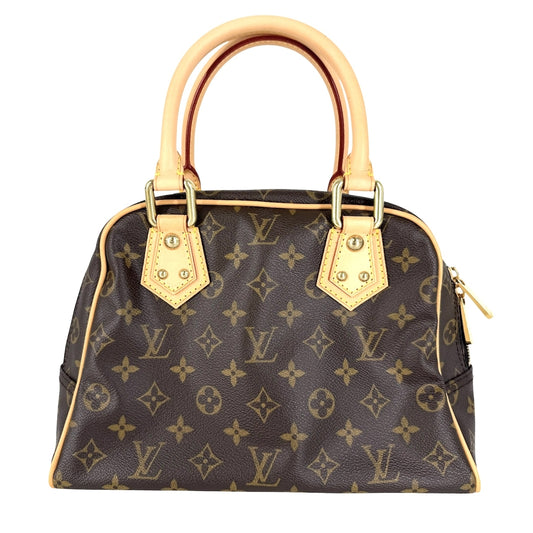 LOUIS VUITTON ルイヴィトン ハンドバッグ マンハッタンPM M40026 モノグラムキャンバス ブラウン 茶 ゴールド金具 レディース【中古品】