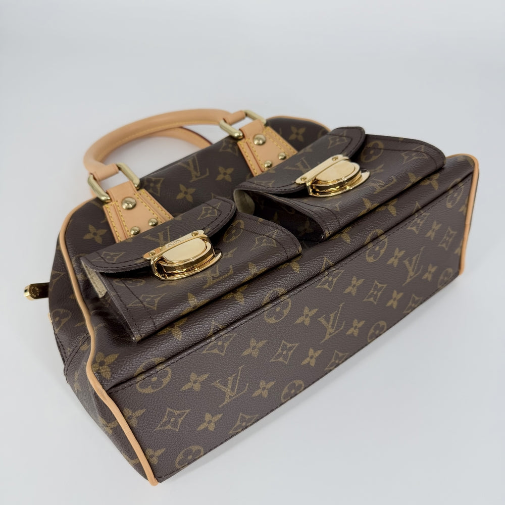 LOUIS VUITTON ルイヴィトン ハンドバッグ マンハッタンPM M40026 モノグラムキャンバス ブラウン 茶 ゴールド金具 レディース【中古品】