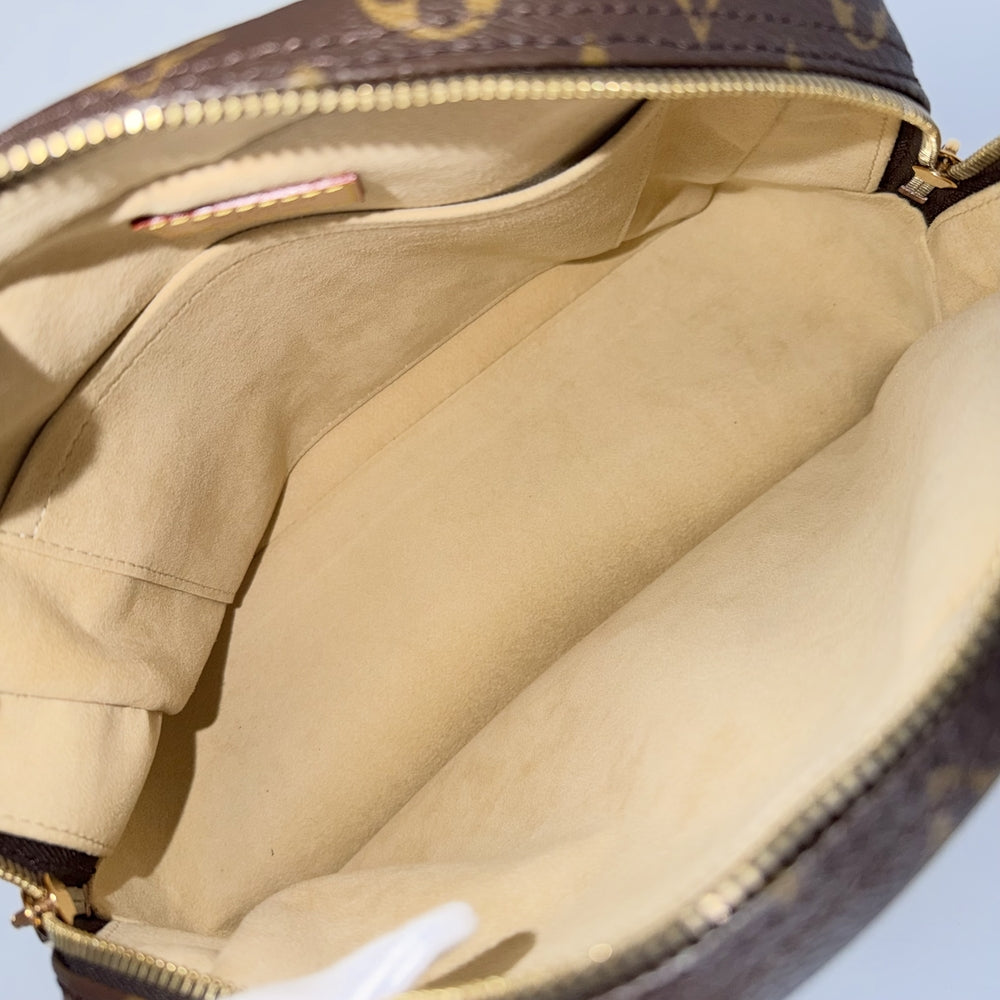 LOUIS VUITTON ルイヴィトン ハンドバッグ マンハッタンPM M40026 モノグラムキャンバス ブラウン 茶 ゴールド金具 レディース【中古品】