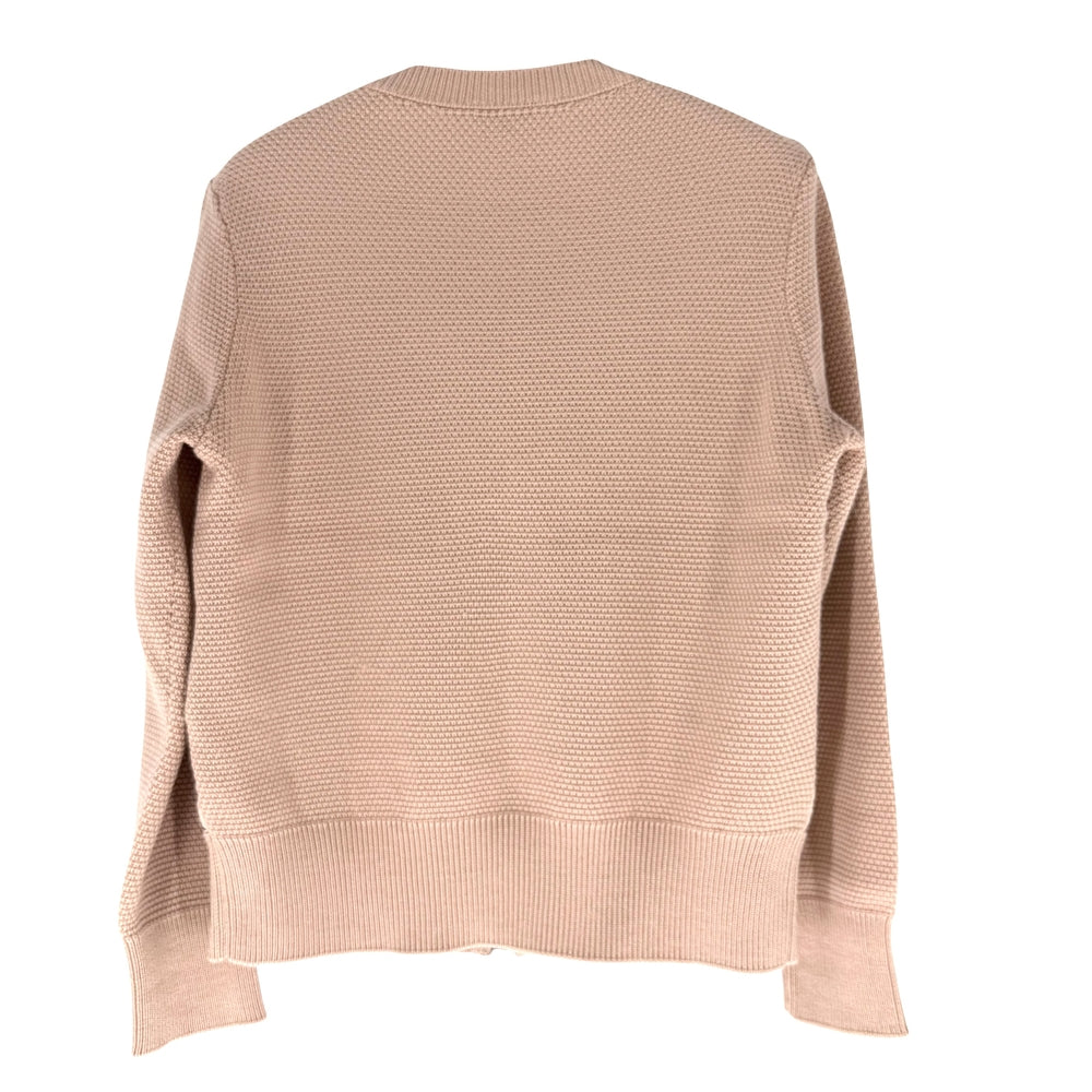 MONCLER モンクレール ダウンジャケット 花柄 MAGLIONE TRICOT アウター ジップアップ ニット S ピンク シルバー金具 秋 冬 ナイロン レディース【中古品】