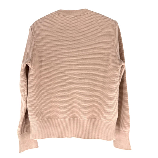 MONCLER モンクレール ダウンジャケット 花柄 MAGLIONE TRICOT アウター ジップアップ ニット S ピンク シルバー金具 秋 冬 ナイロン レディース【中古品】