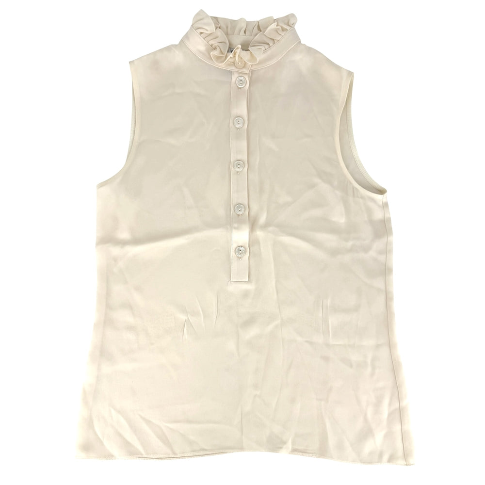 CHANEL シャネル ブラウス ノースリーブ ハイネック トップス アパレル 服 36 アイボリー 夏 シルク レディース【中古品】