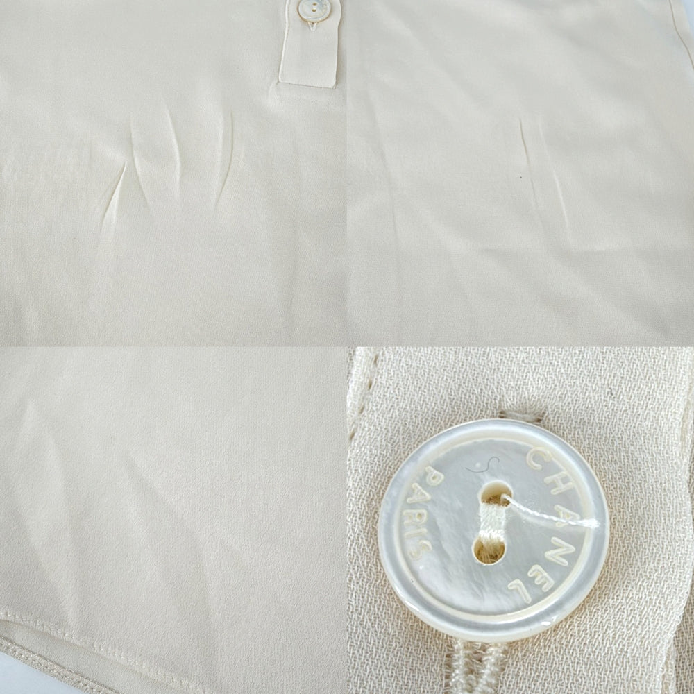 CHANEL シャネル ブラウス ノースリーブ ハイネック トップス アパレル 服 36 アイボリー 夏 シルク レディース【中古品】