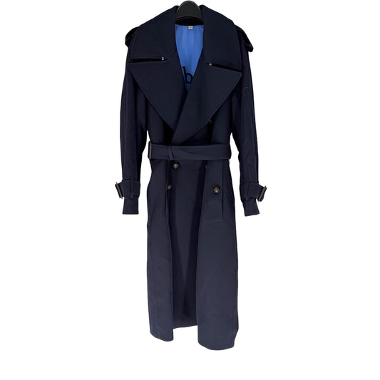 BURBERRY バーバリー トレンチコート ロングコート アウター アパレル 服 8003619 ネイビー 紺 冬 ウール レディース【中古品】