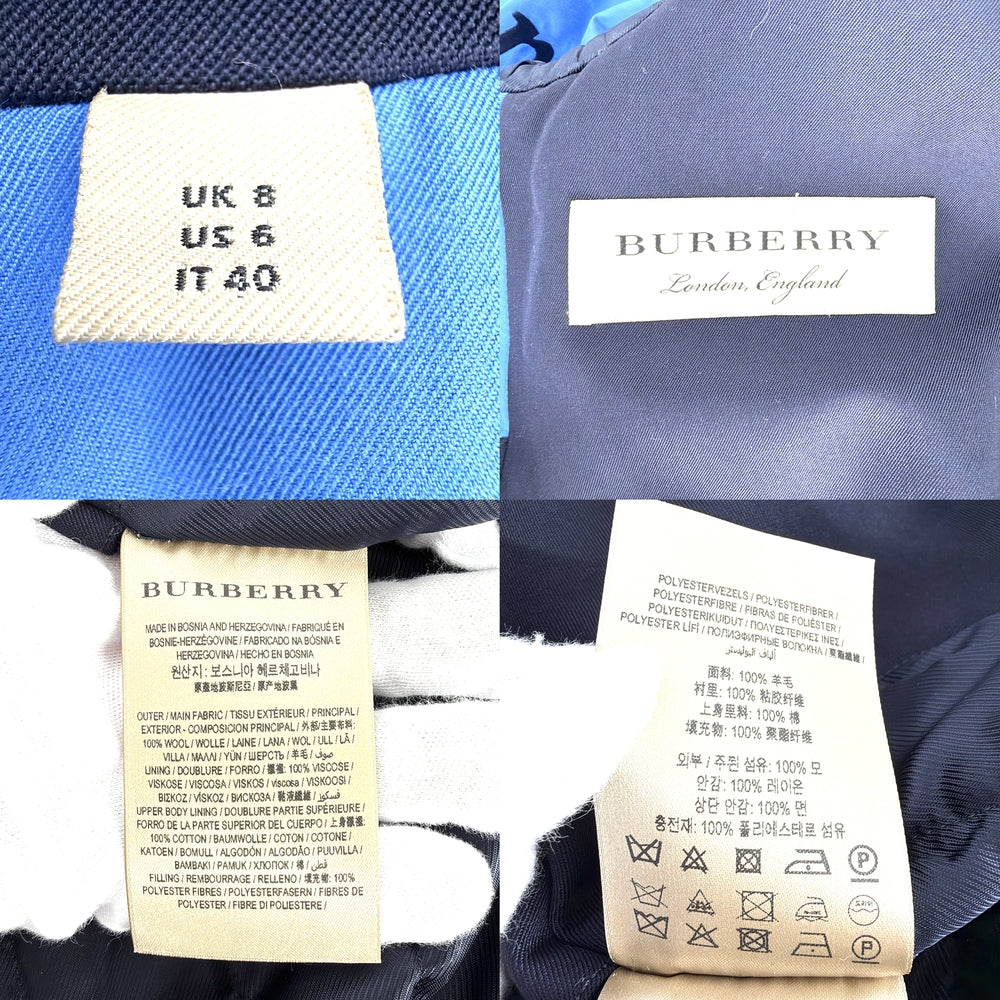BURBERRY バーバリー トレンチコート ロングコート アウター アパレル 服 8003619 ネイビー 紺 冬 ウール レディース【中古品】