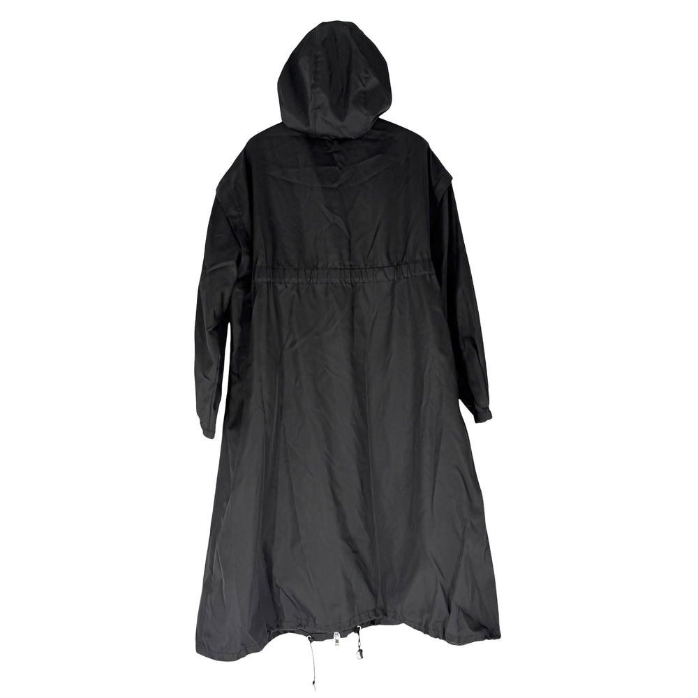 PRADA プラダ ジャケット フーデッド 2WAY ベスト アウター 38 ブラック 黒 シルバー金具 春 秋 ナイロン メンズ【中古品】
