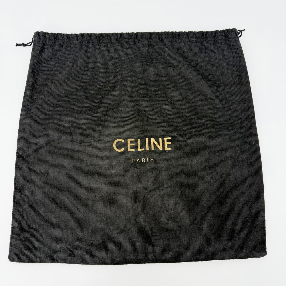 CELINE セリーヌ ハンドバッグ ガンチーニ ダブルフラップ ヴィンテージ かばん 鞄 レザー ブラック 黒 ゴールド金具 レディース【中古品】