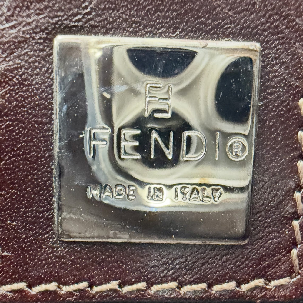 FENDI フェンディ ショルダーバッグ マンマバケット 鞄 かばん 26325 コーデュロイ ブラウン 茶 シルバー金具 レディース【中古品】