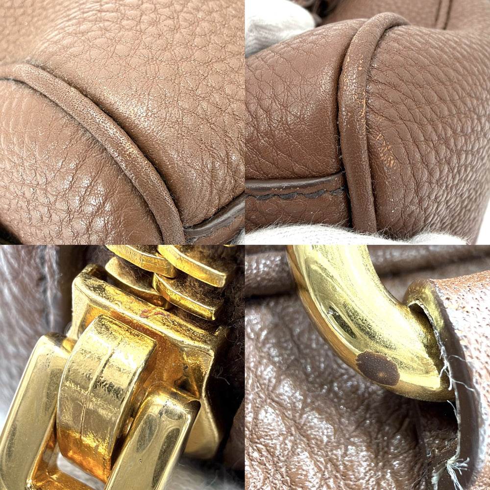 PRADA プラダ 2WAY ハンドバッグ ショルダーバッグ BL0867 レザー ブラウン 茶 ゴールド金具 レディース【中古品】