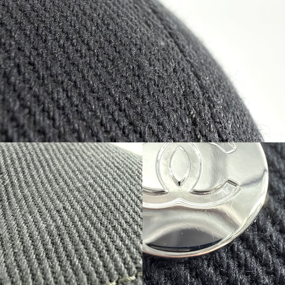 CHANEL シャネル キャップ ココマーク ベースボールキャップ ファッションアイテム 帽子 オールシーズン コットン ブラック 黒 シルバー金具 レディース【中古品】