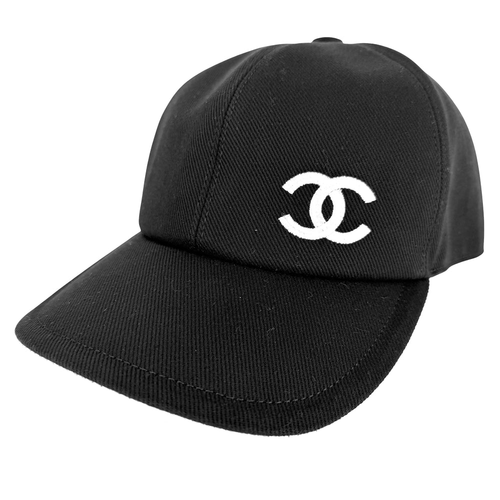 CHANEL シャネル キャップ ココマーク ベースボールキャップ ファッションアイテム 帽子 オールシーズン コットン ブラック 黒 シルバー金具 レディース【中古品】