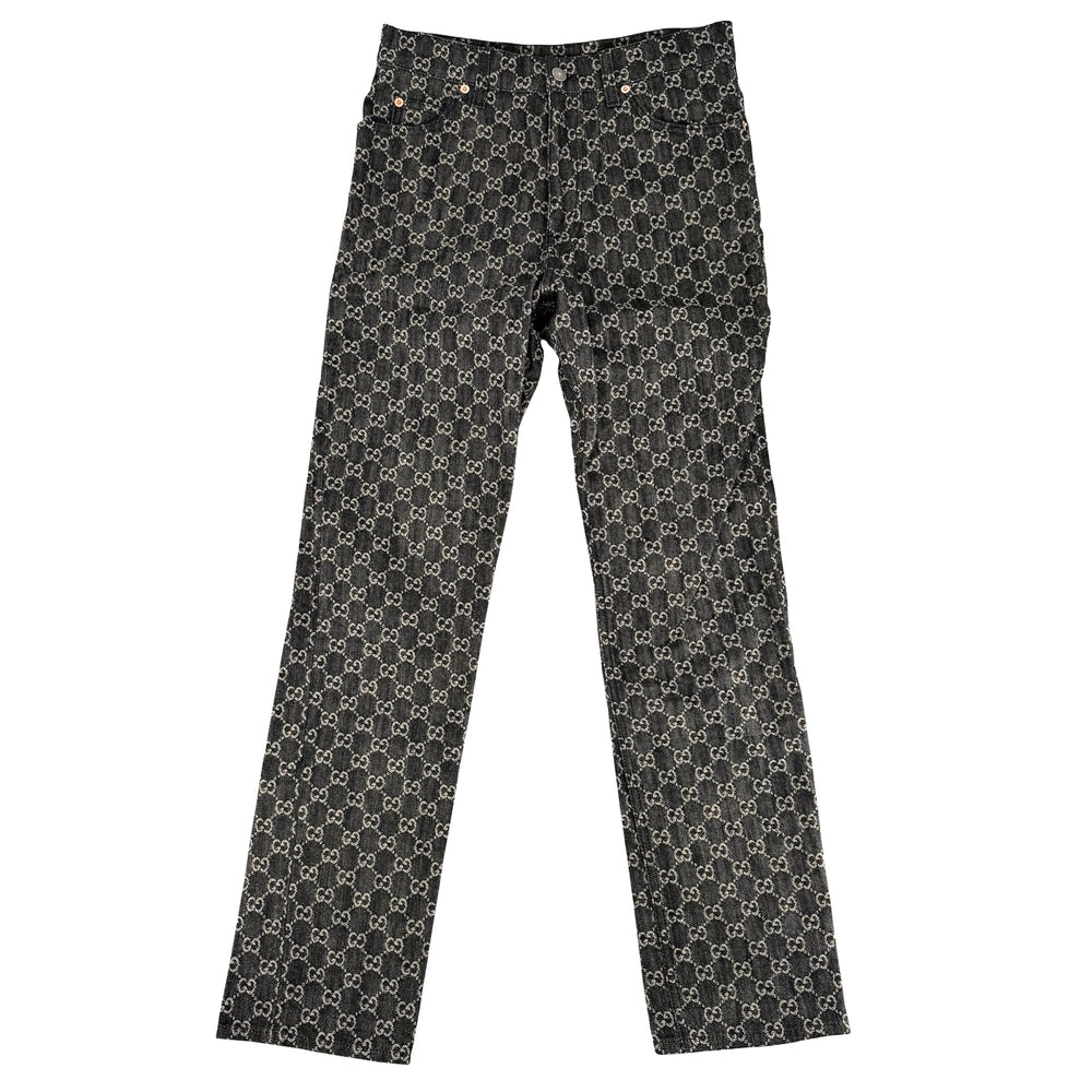 GUCCI グッチ デニムパンツ 総柄 GG アパレル ボトムス デニム 服 30 623953 インディゴ コットン メンズ【中古品】
