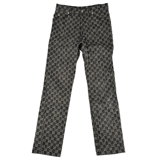 GUCCI グッチ デニムパンツ 総柄 GG アパレル ボトムス デニム 服 30 623953 インディゴ コットン メンズ【中古品】