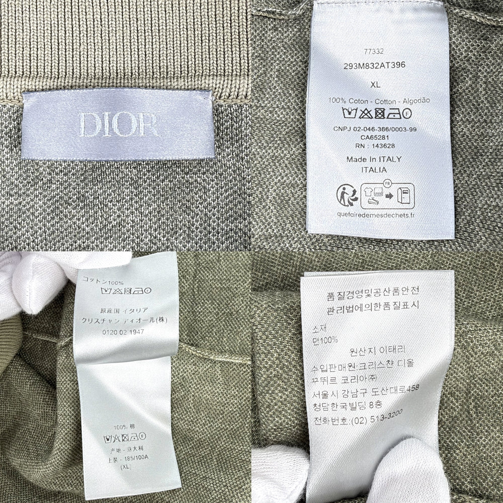 Dior ディオール ポロシャツ オブリーク ジャガード 半袖 トップス アパレル 服 XL グリーン 緑 春 夏 秋 コットン メンズ【中古品】