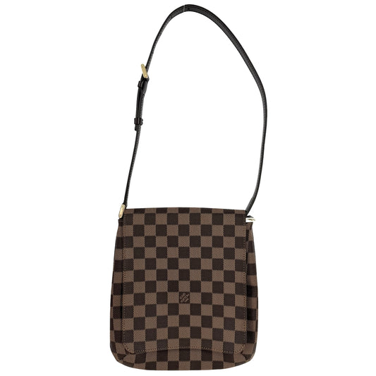 LOUIS VUITTON ルイヴィトン ショルダーバッグ ダミエ ミュゼットサルサ ショートショルダー Musette Salsa N51260 PVC ブラウン 茶 ゴールド金具 レディース【中古品】