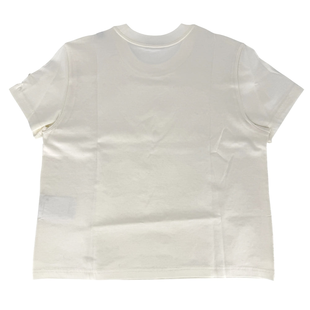 MONCLER モンクレール 半袖Ｔシャツ ロゴ MAGLIA MANICHE CORTE アパレル 服 M アイボリー 春 夏 コットン レディース【中古品】