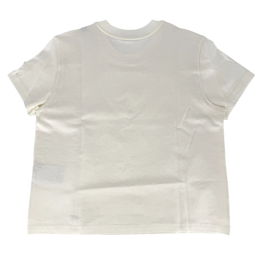 MONCLER モンクレール 半袖Ｔシャツ ロゴ MAGLIA MANICHE CORTE アパレル 服 M アイボリー 春 夏 コットン レディース【中古品】