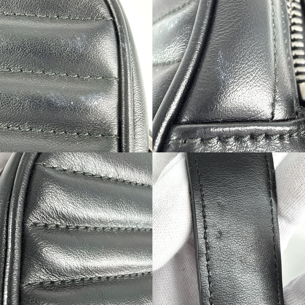 PRADA プラダ ショルダーバッグ ダイアグラム トライアングルロゴ メンズ レディース 1BH083 レザー ブラック 黒 シルバー金具 ユニセックス【中古品】