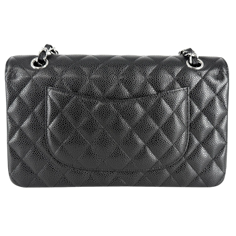 CHANEL シャネル ショルダーバッグ マトラッセ25 ダブルチェーン ダブルフラップ ココマーク ターンロック キャビアスキン ブラック 黒 シルバー金具 レディース【中古品】