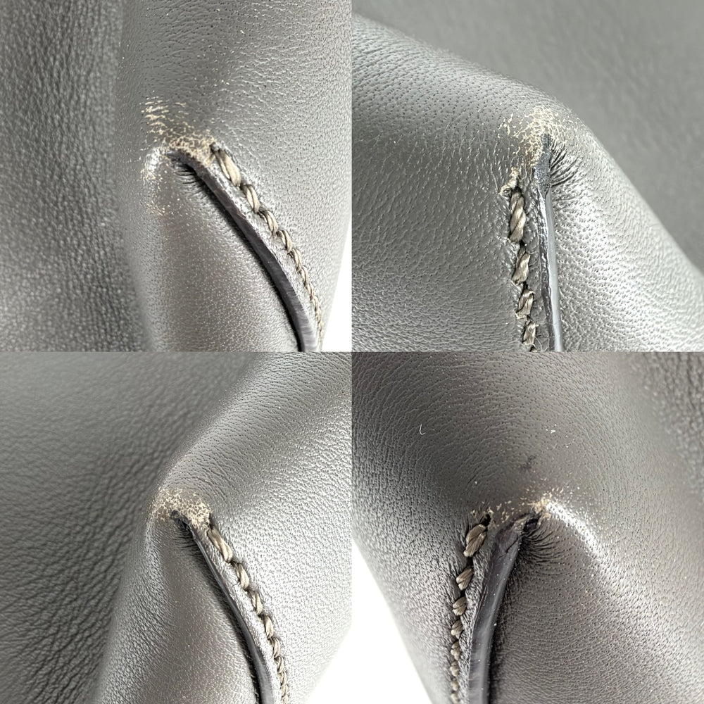 FENDI フェンディ 2WAY バイザウェイ ミディアム ハンドバッグ ショルダーバッグ 8BL146 レザー グレー系 シルバー金具 レディース【中古品】