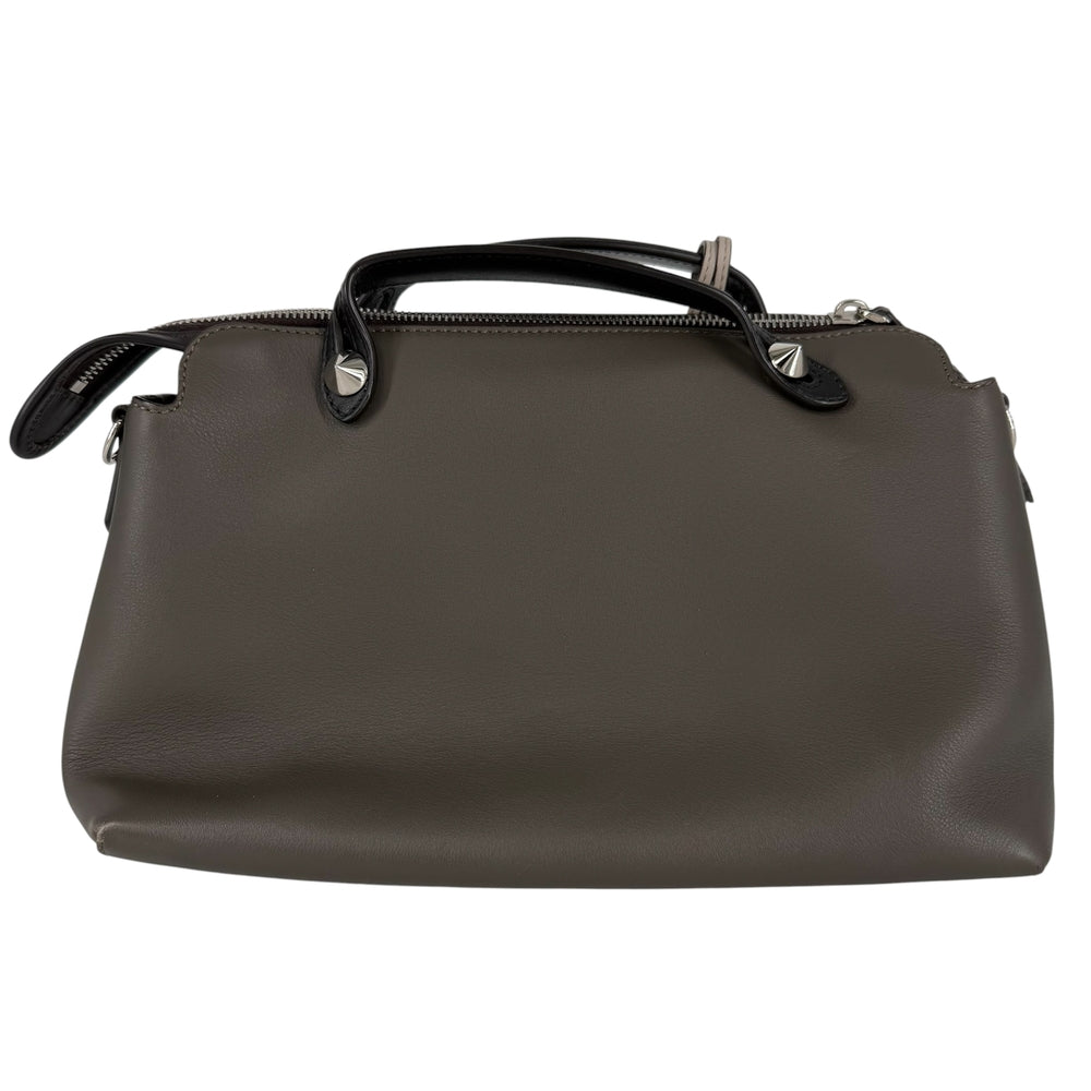 FENDI フェンディ 2WAY バイザウェイ ミディアム ハンドバッグ ショルダーバッグ 8BL146 レザー グレー系 シルバー金具 レディース【中古品】