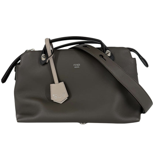 FENDI フェンディ 2WAY バイザウェイ ミディアム ハンドバッグ ショルダーバッグ 8BL146 レザー グレー系 シルバー金具 レディース【中古品】