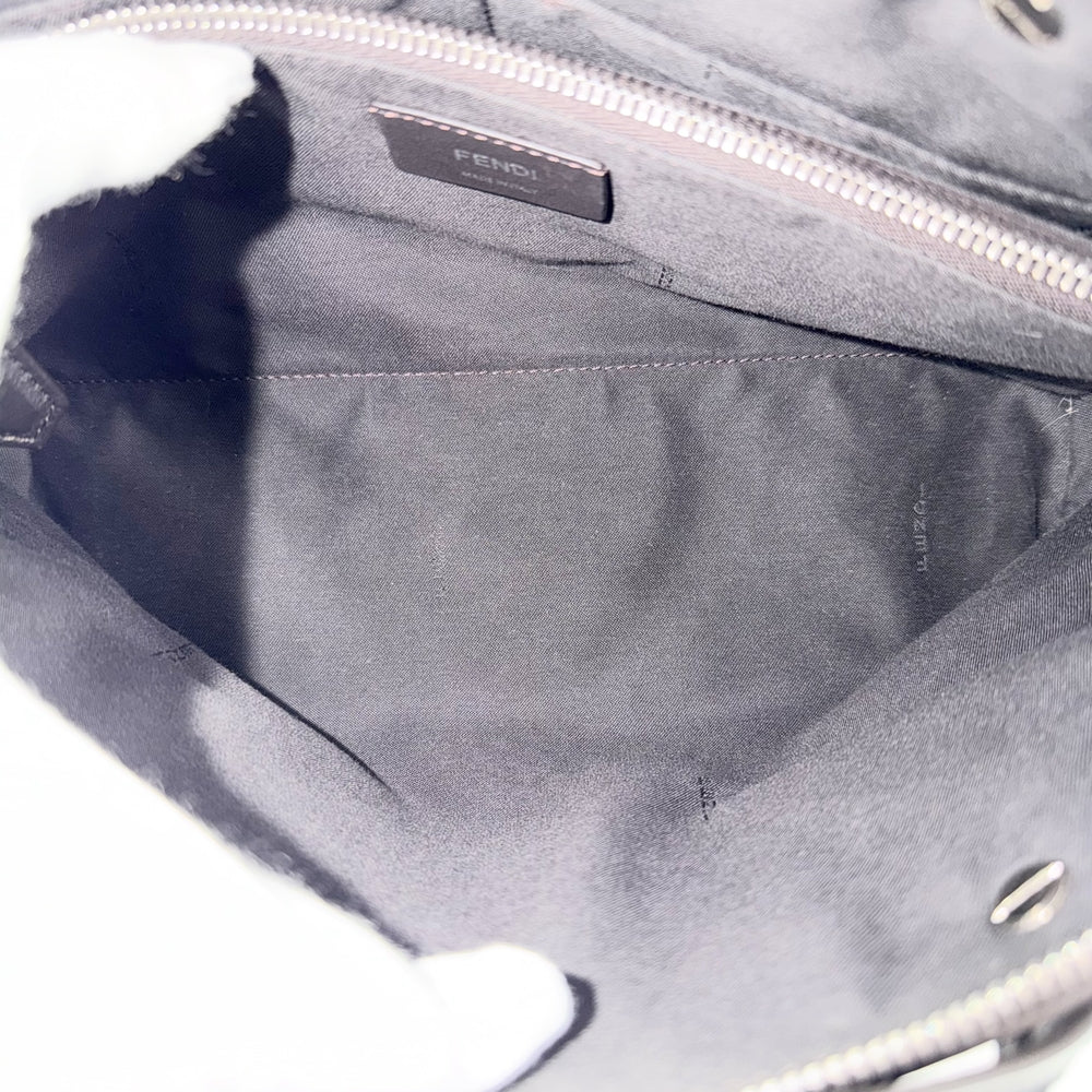 FENDI フェンディ 2WAY バイザウェイ ミディアム ハンドバッグ ショルダーバッグ 8BL146 レザー グレー系 シルバー金具 レディース【中古品】