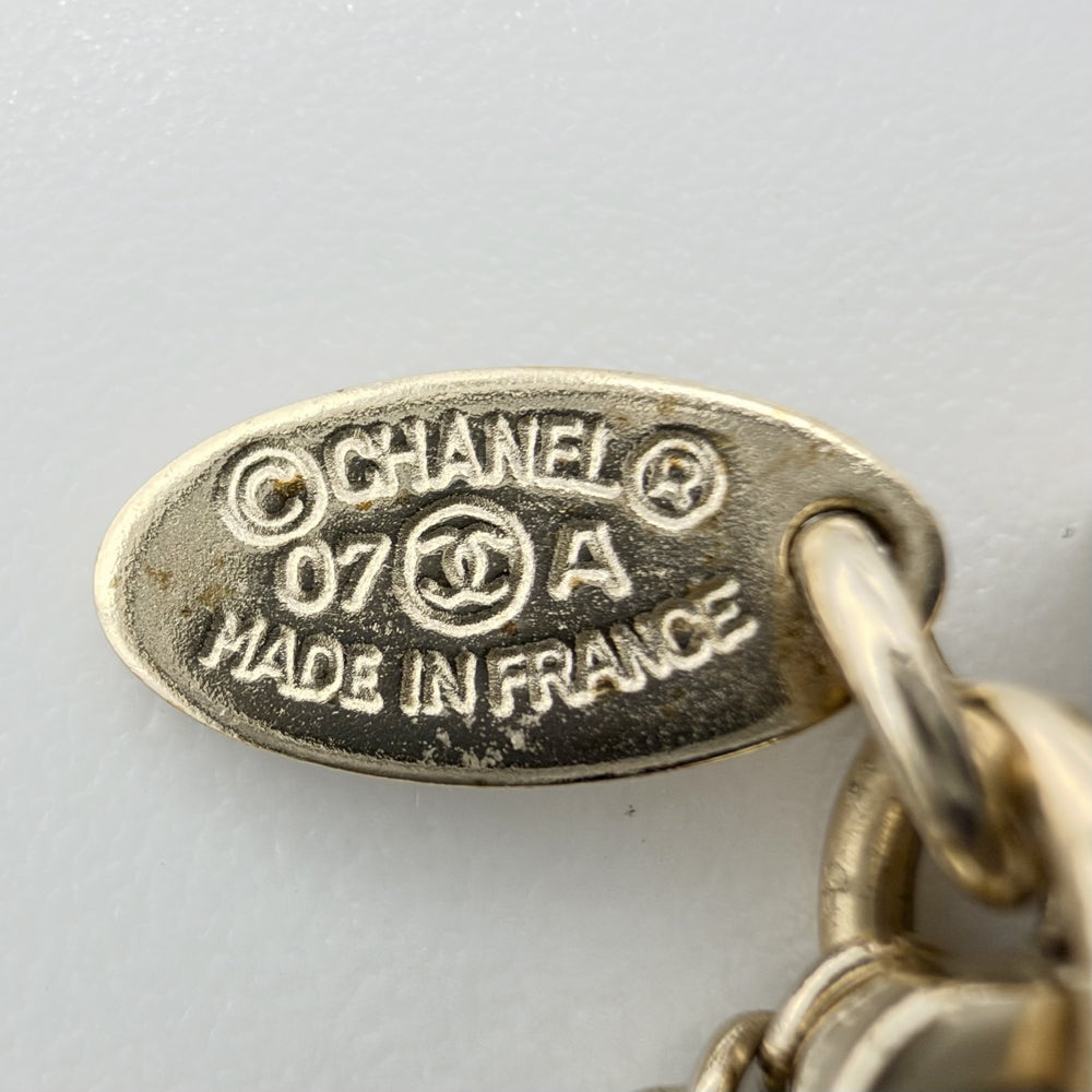 CHANEL シャネル ネックレス ココマーク ヴィンテージ アクセサリー GP ラインストーン 07A レディース 約8.1g 2007年【中古品】