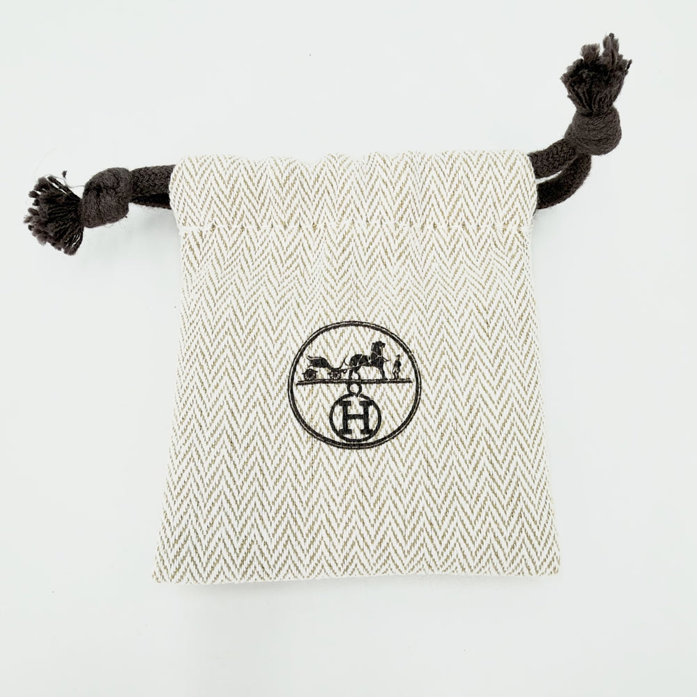 HERMES エルメス ピアス オーケリー カデナ アクセサリー レザー ホワイト 白 GP レザー Z刻印 アイボリー ゴールド レディース 約15.0g 2021年【中古品】