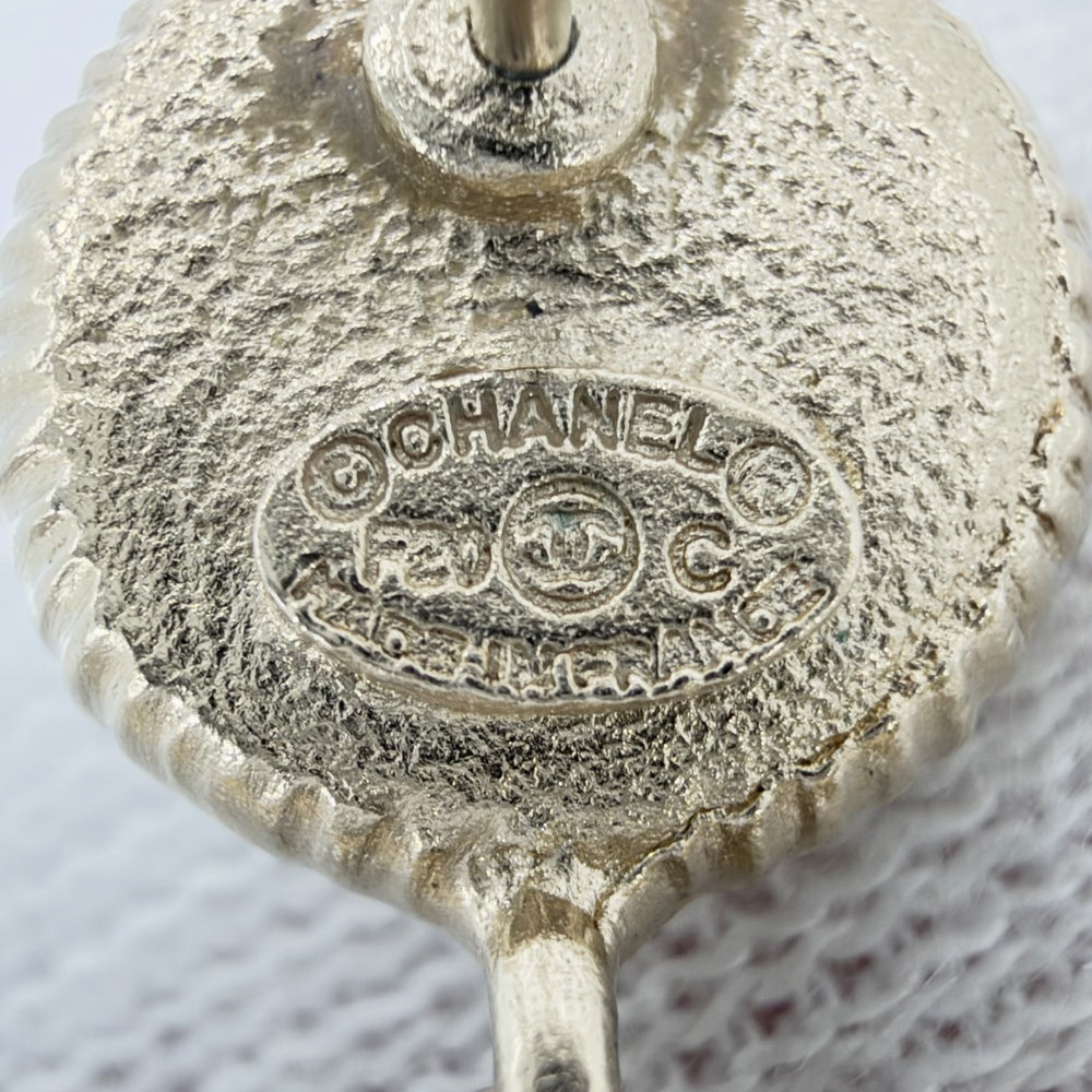 CHANEL シャネル ピアス ココマーク アクセサリー GP フェイクパール ラインストーン F20C ゴールド ホワイト 白 レディース 約20.6g 2020年【中古品】