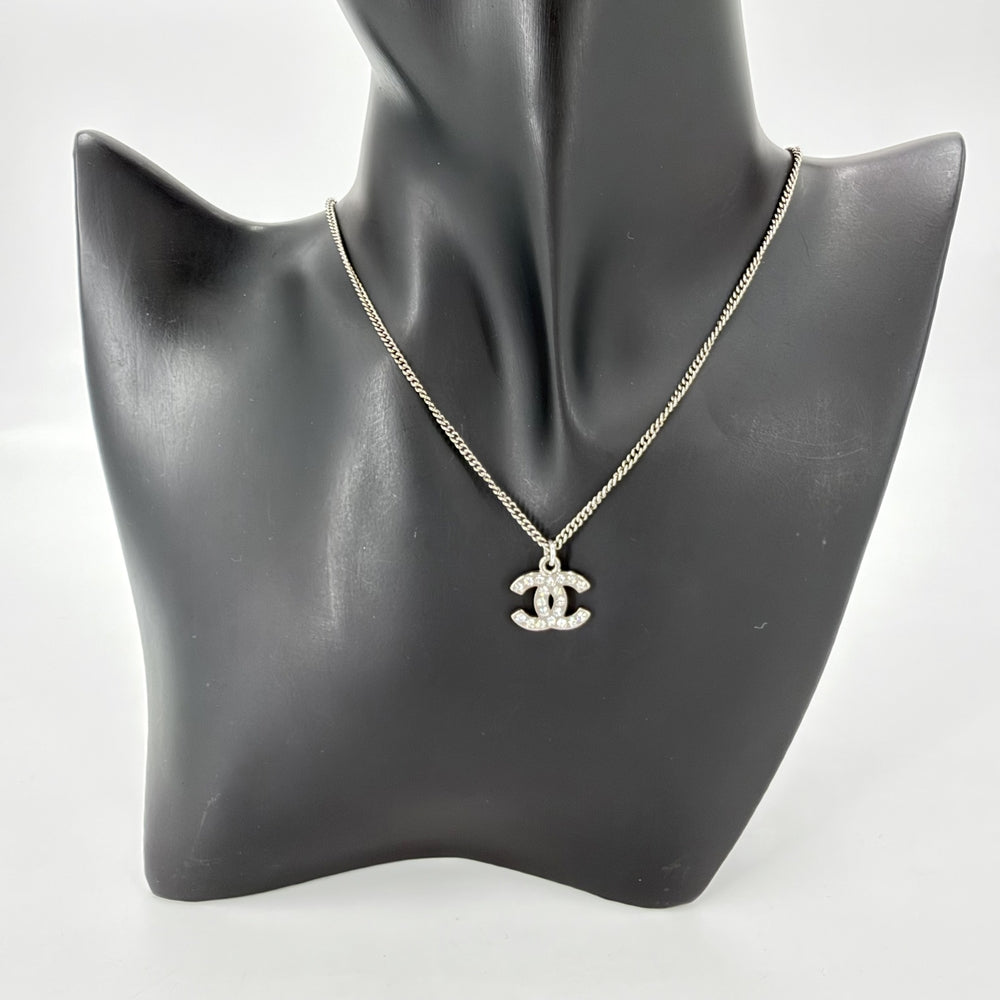 CHANEL シャネル ネックレス ココマーク アクセサリー GP ラインストーン 09V レディース 約5.6g 2009年【中古品】