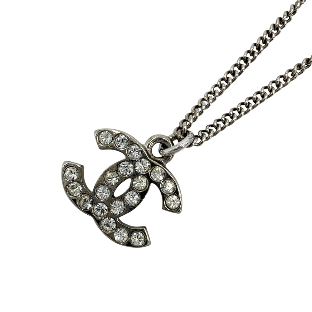 CHANEL シャネル ネックレス ココマーク アクセサリー GP ラインストーン 09V レディース 約5.6g 2009年【中古品】