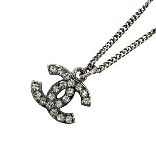 CHANEL シャネル ネックレス ココマーク アクセサリー GP ラインストーン 09V レディース 約5.6g 2009年【中古品】