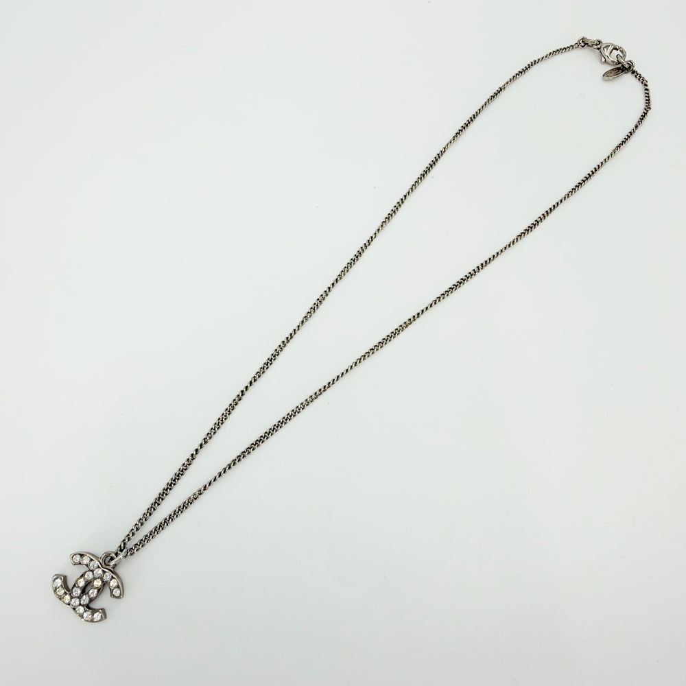 CHANEL シャネル ネックレス ココマーク アクセサリー GP ラインストーン 09V レディース 約5.6g 2009年【中古品】