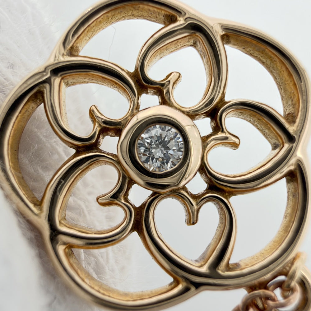 TIFFANY&Co. ティファニー ネックレス フラワーモチーフ ペンダント 18金PG 750 ジュエリー アクセサリー K18ピンクゴールド レディース 約2.7g【中古品】