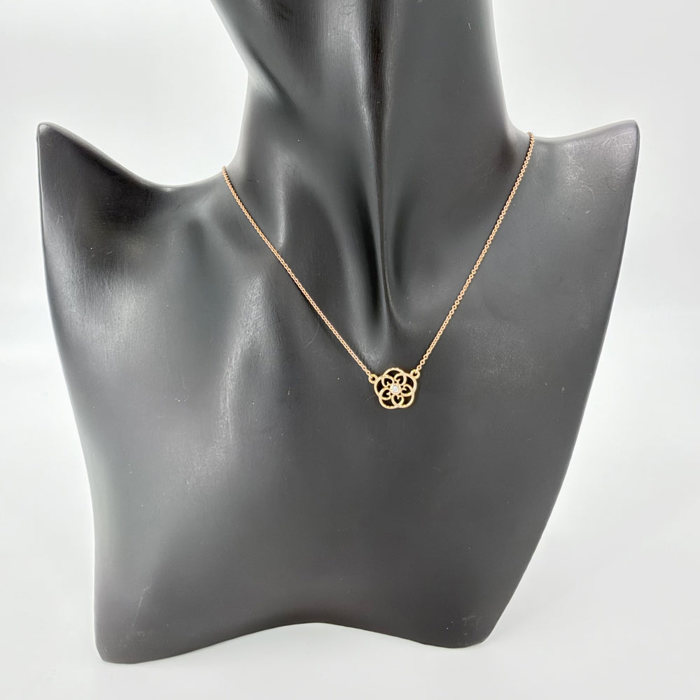 TIFFANY&Co. ティファニー ネックレス フラワーモチーフ ペンダント 18金PG 750 ジュエリー アクセサリー K18ピンクゴールド レディース 約2.7g【中古品】