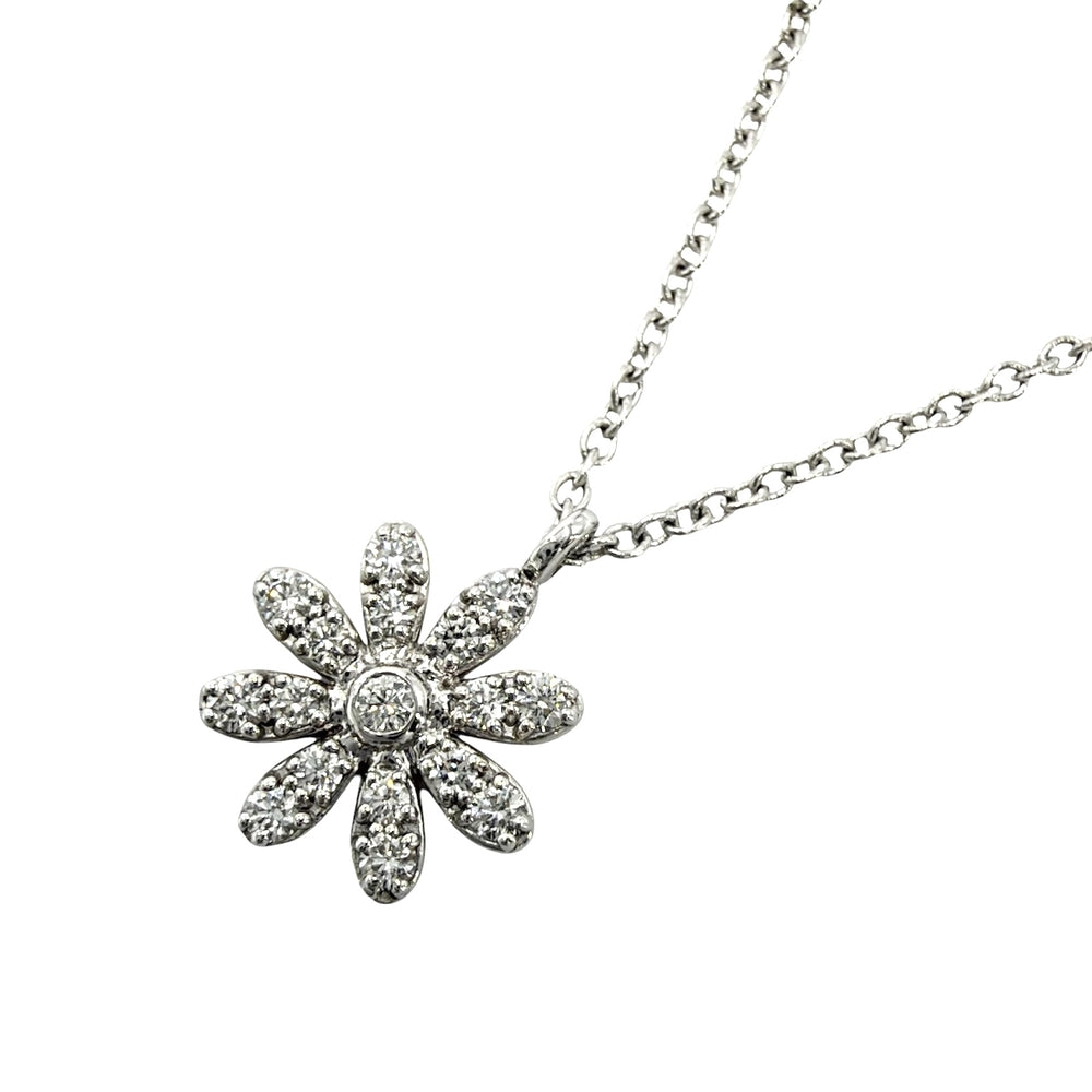 TIFFANY&Co. ティファニー ネックレス デイジー ペンダント ジュエリー 18金WG 750 ジュエリー アクセサリー K18ホワイトゴールド ダイヤモンド レディース 約2.1g【中古品】